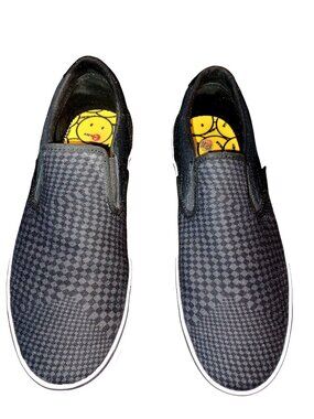 Airwalk Black & Gray Slip-On Retro Streetwear Skate/Deck Shoes Size Men  8.5